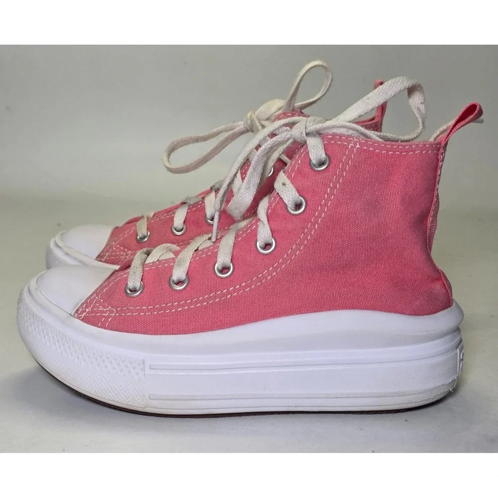 Converse Chuck Taylor Youth Sneakers‎ Size 1 Pink Pop Platform High Top Shoes
